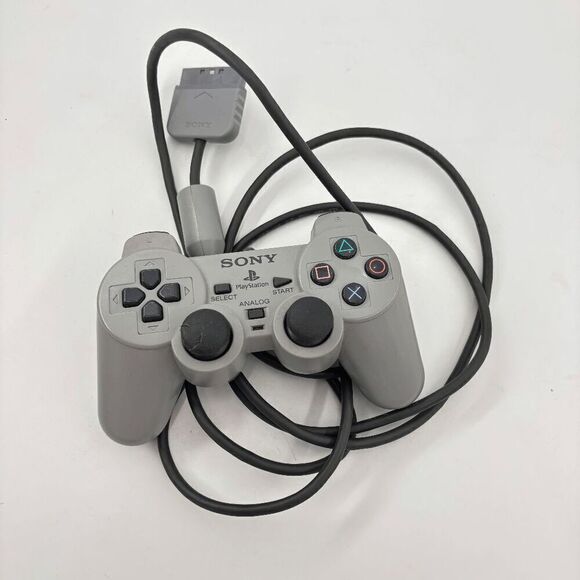 OEM Sony PlayStation 1 PS1 PSOne Dualshock Analog Controller SCPH-1200 GRAY READ - Picture 1 of 5